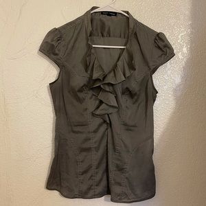 Express Design Studio Ruffle V-neck Top